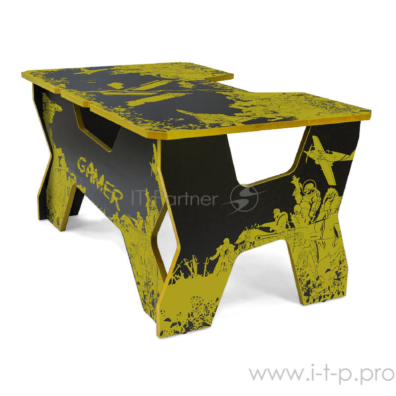 Generic Comfort Gamer2/VS/NY Игровой стол чёрно-жёлтый (ЛДСП Е1,150 x 90 x 75)
