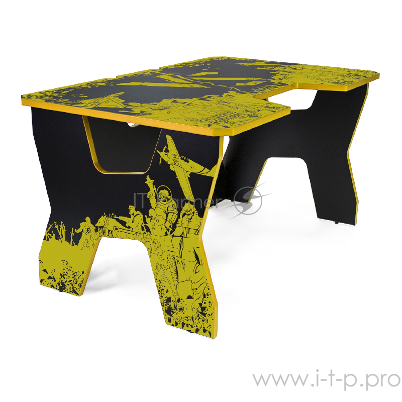 Generic Comfort Gamer2/VS/NY Игровой стол чёрно-жёлтый (ЛДСП Е1,150 x 90 x 75)
