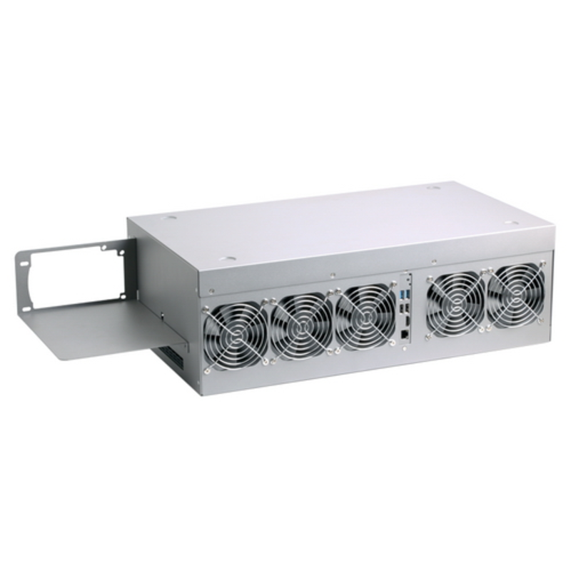 Ферма для майнинга Manli GPU Mining system M-P1041009-N 9xP104-100-4GB (256 bit, DDR5X), Celeron, 4GB, 64GB SSD, USB, LAN, w/o OS, + PSU 2200W. ETH: 362MH/s ±5% (Power ~1900W) / ZEC: 4500Sol/s ±5% (Power ~1950W) / XMR: 6800H/s ±5% (Power ~ 1100W)