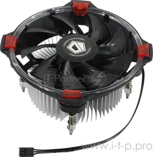 Кулер CPU ID-Cooling DK-03_HALO-I-R (1150/1151/1155, 100W, 26.4 dB, 1600 rpm, 120мм, 3pin, красная подсветка, низкопрофи