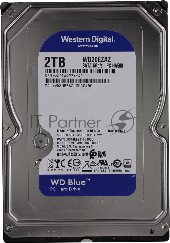 Жесткий диск WD Original SATA-III 2Tb WD20EZAZ Blue (5400rpm) 256Mb 3.5