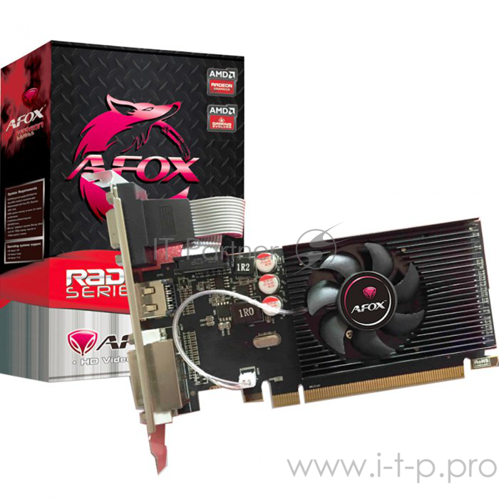 Видеокарта AFOX Radeon R5 220 1GB DDR3 64Bit DVI HDMI VGA LP Single Fan PCI-E 16x AFR5220-1024D3L5
