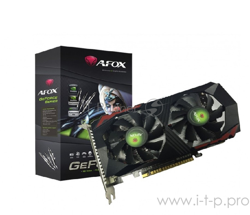 Видеокарта AFOX NVIDIA Geforce GTX750Ti 4GB GDDR5 128Bit DVI HDMI VGA ATX Dual Fan PCI-E 16x AF750TI-4096D5H2