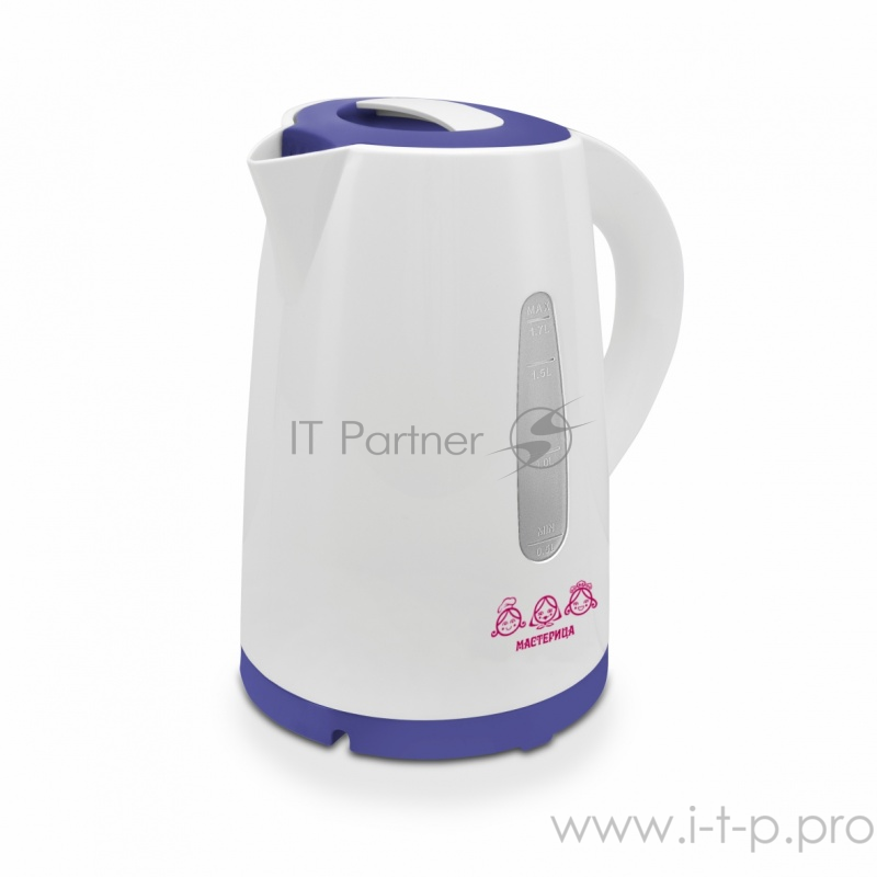 Чайник электрический Мастерица ЕК-1701M белый/фиолетовый