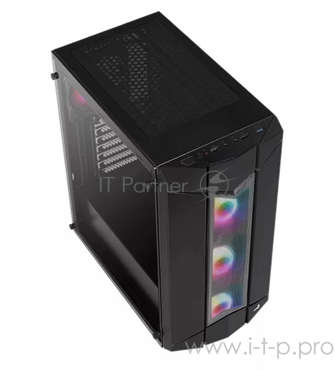 Корпус Aerocool Sentinel (3xUSB, 2xAudio, 4x120 мм FAN, прозрачная стенка-закаленное стекло, ATX, без БП)