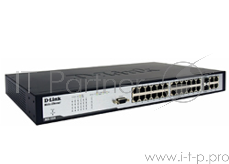 Сетевое оборудование D-Link DES-1228/ME/B1A Коммутатор 24-Port 10/100Mbps + 2 1000BASE-T + 2 Combo 1000BASE-T/SFP L2 MetroEth