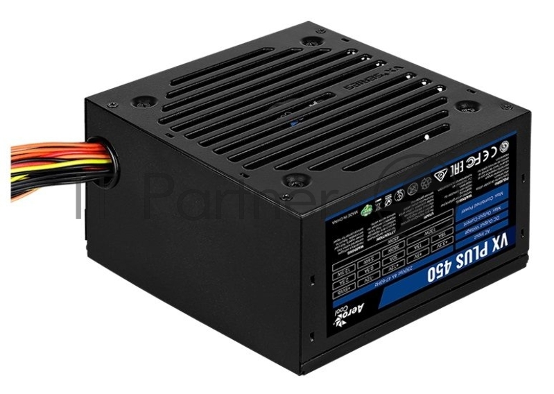 Блок питания Aerocool VX PLUS 450 <450W, (20+4+4+4) pin, (6+2) pin, 2xSATA, 2xMolex, FDD, 12 см, кабель питания, ATX> RT