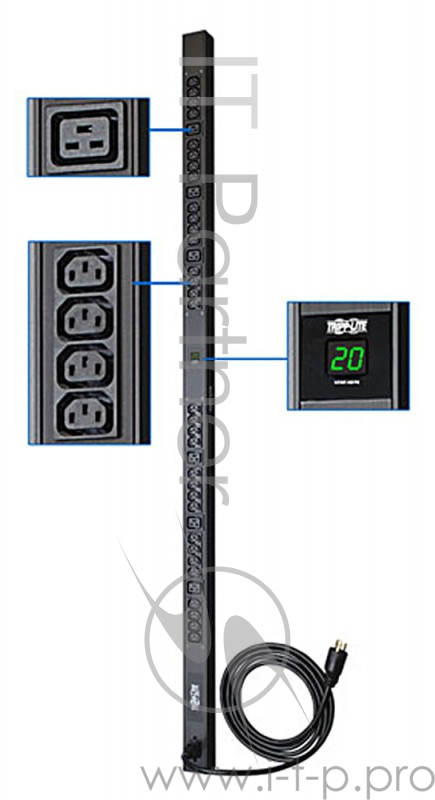 УРЭ Tripplite (PDUMV20HV) 208/230V, 20A, (32)C13 AC out & (6) C19 AC out, L6-20P input plug, 0U