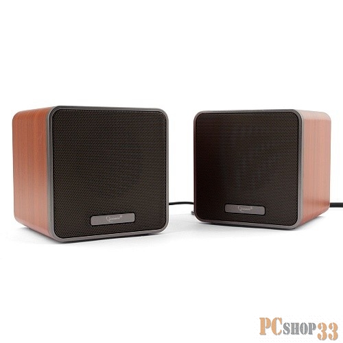 Акустич. система 2.0 Gembird SPK-206, МДФ, коричневый, 5 Вт, регулятор громкости, USB-питание