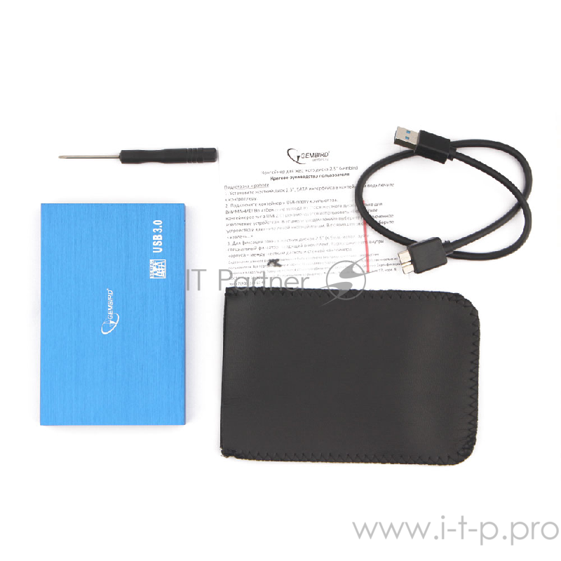 Внешний корпус 2.5 Gembird EE2-U3S-56, синий металлик, USB 3.0, SATA, алюминий