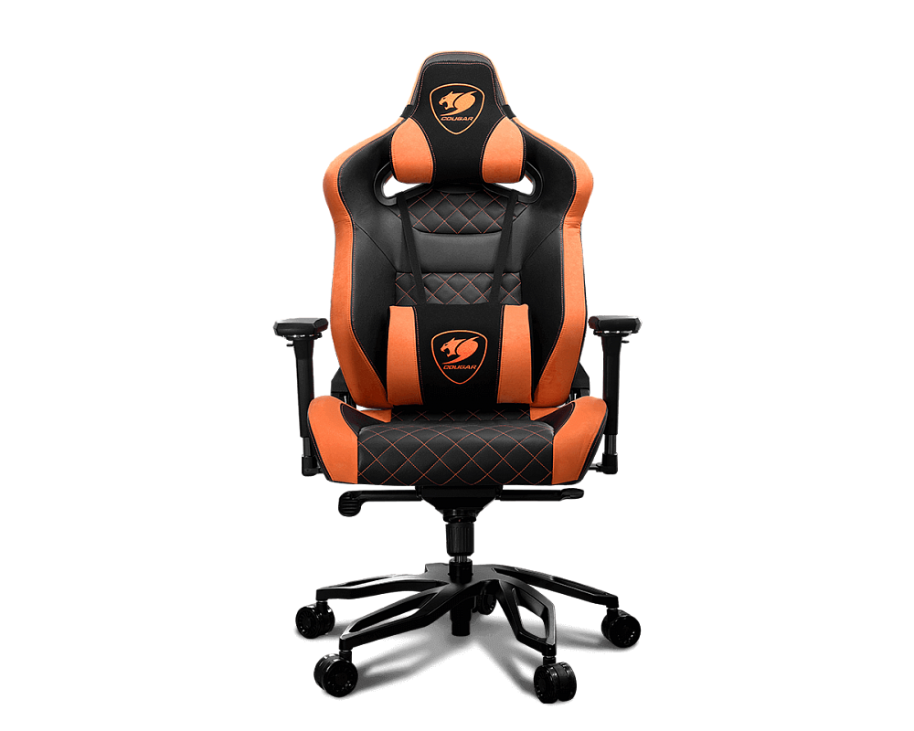 Кресло геймерское Cougar Throne black/orange (экокожа, регулируемый угол наклона, механизм качания)