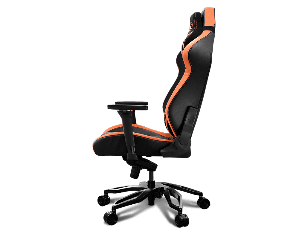 Кресло геймерское Cougar Throne black/orange (экокожа, регулируемый угол наклона, механизм качания)