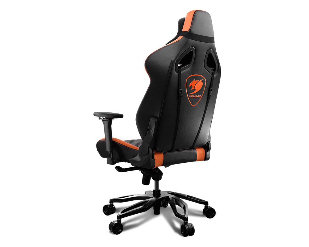 Кресло геймерское Cougar Throne black/orange (экокожа, регулируемый угол наклона, механизм качания)