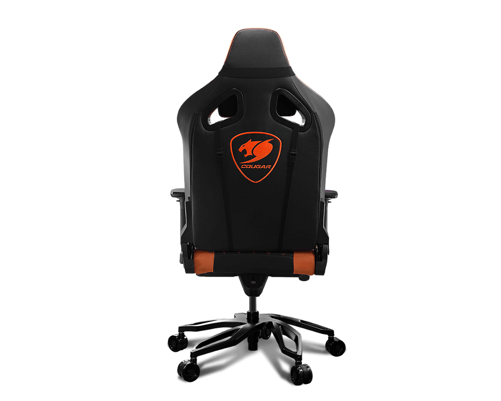 Кресло геймерское Cougar Throne black/orange (экокожа, регулируемый угол наклона, механизм качания)