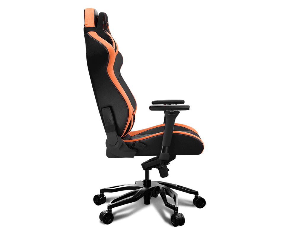 Кресло геймерское Cougar Throne black/orange (экокожа, регулируемый угол наклона, механизм качания)