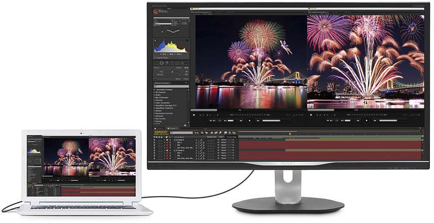 Монитор Philips 31.5 328P6AUBREB (00/01) черный IPS LED 16:9 DVI HDMI M/M матовая HAS Pivot 450cd 2