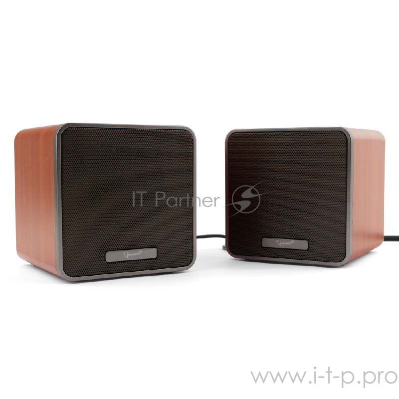 Акустич. система 2.0 Gembird SPK-206, МДФ, коричневый, 5 Вт, регулятор громкости, USB-питание