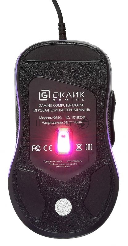 Мышь Oklick 965G черный оптическая (2400dpi) USB игровая (6but)