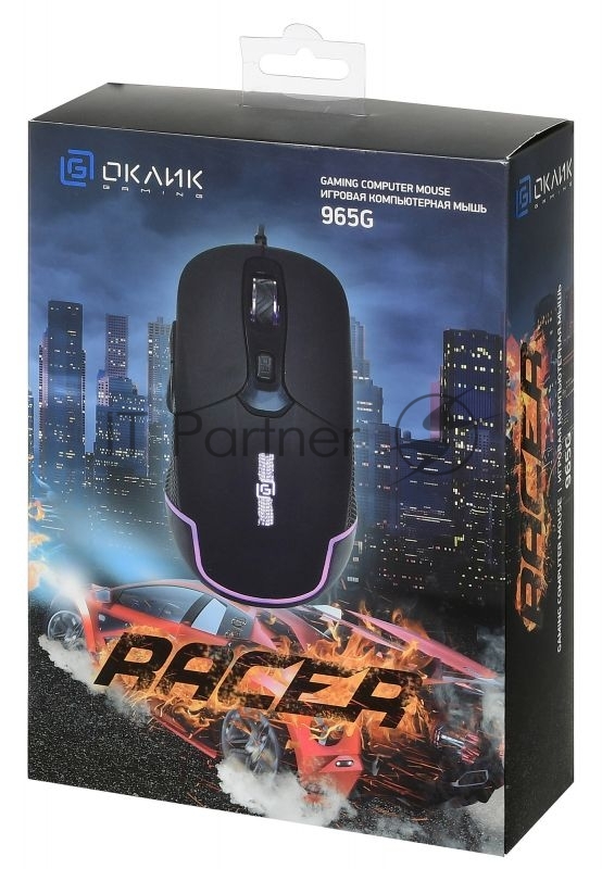Мышь Oklick 965G черный оптическая (2400dpi) USB игровая (6but)