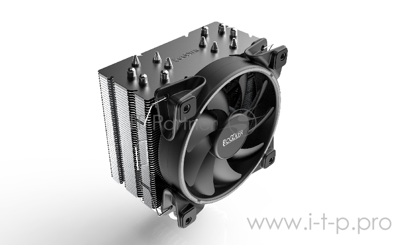 Кулер PCCooler GI-R66U LGA2066/2011/1366/115X/775/AM4 (12 шт/кор, TDP 240W, 120mm PWM SilentPro Blue LED FAN, 6 тепловых трубок 6мм, 1000-1800RPM, 26,5dBa)