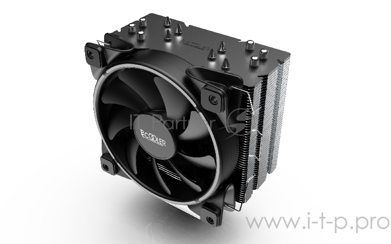 Кулер PCCooler GI-R66U LGA2066/2011/1366/115X/775/AM4 (12 шт/кор, TDP 240W, 120mm PWM SilentPro Blue LED FAN, 6 тепловых трубок 6мм, 1000-1800RPM, 26,5dBa)
