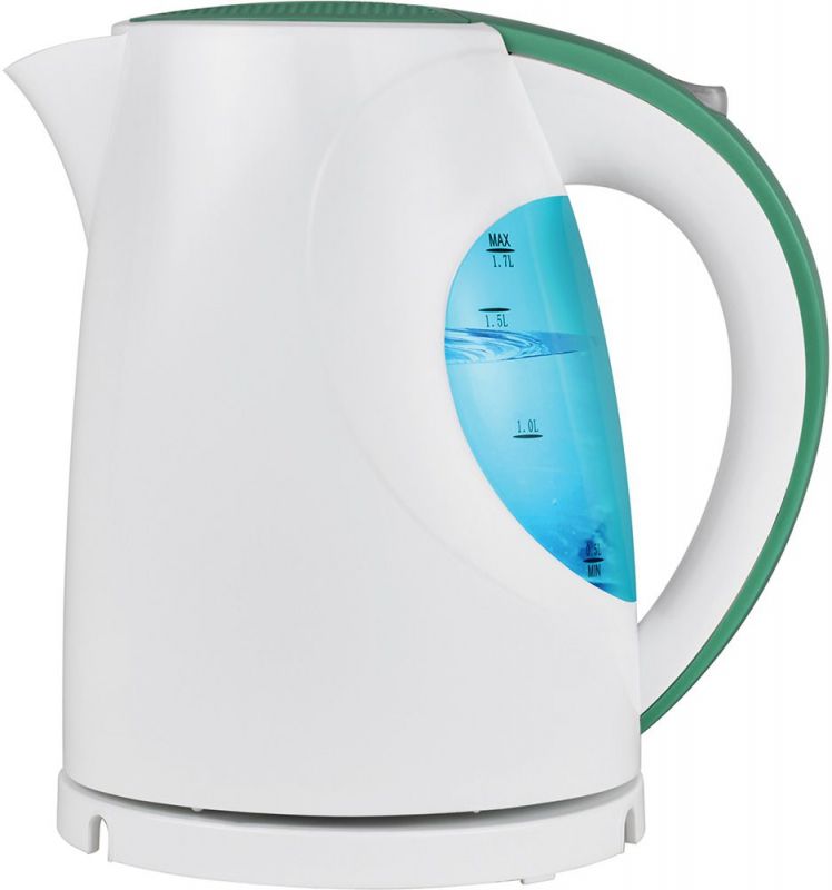 Чайник Polaris PWK 1723C объем 1.7 л мощность 2200 Вт закрытая спираль установка на подставку в любом положении пластиковый корпус подсветка корпуса