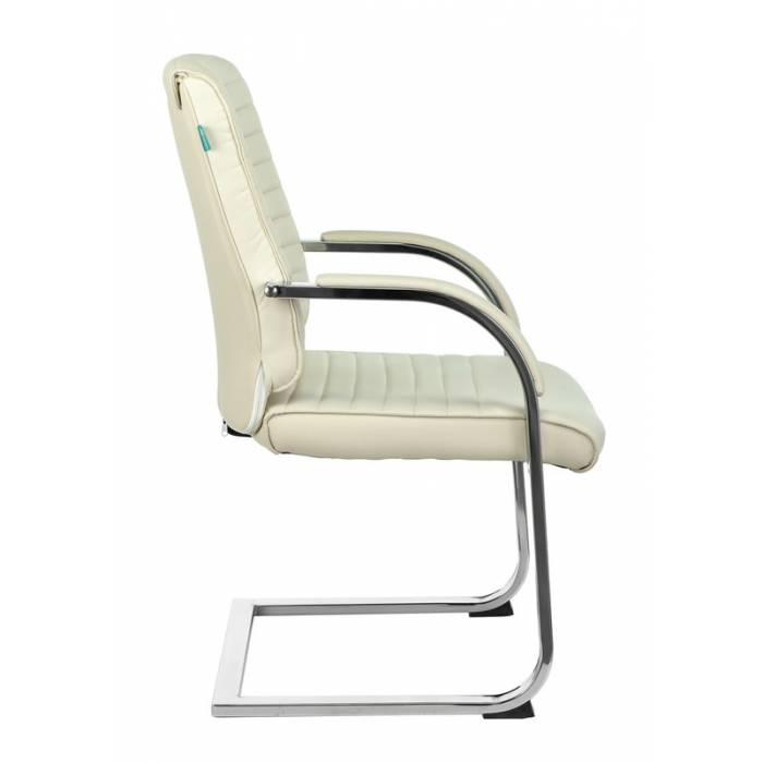 Кресло Бюрократ T-8010N-LOW-V/IVORY на полозьях слоновая кость OR-10 искусственная кожа