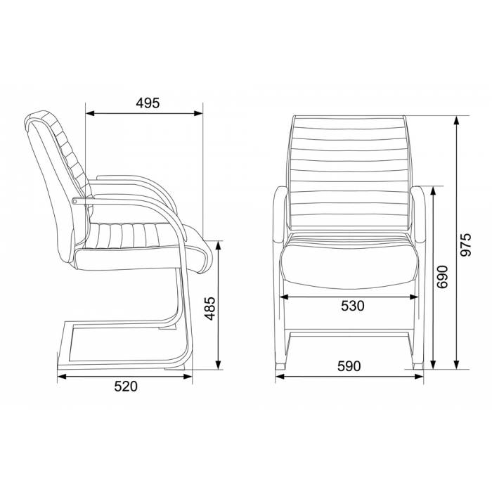 Кресло Бюрократ T-8010N-LOW-V/IVORY на полозьях слоновая кость OR-10 искусственная кожа