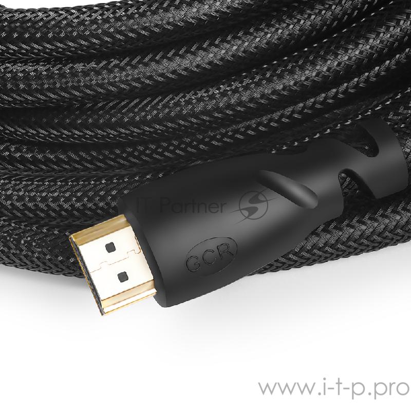 Greenconnect Кабель 0.3m HDMI версия 2.0, HDR 4:2:2, Ultra HD, 4K 60 fps 60Hz/5K*30Hz, 3D, AUDIO, 18.0 Гбит/с, 28/28 AWG, OD7.3mm, тройной экран, черный нейлон, GCR-HM811-0.3m Greenconnect Кабель 0.3m HDMI версия 2.0, HDR 4:2:2, Ultra HD, 4K 60 fps 6