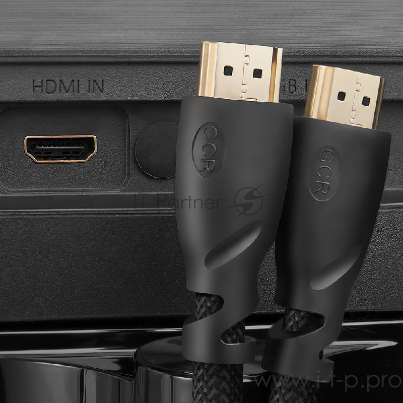 Greenconnect Кабель 3.0m HDMI версия 2.0, HDR 4:2:2, Ultra HD, 4K 60 fps 60Hz/5K*30Hz, 3D, AUDIO, 18.0 Гбит/с, 28/28 AWG, OD7.3mm, тройной экран, черный нейлон, GCR-HM811-3.0m Greenconnect Кабель 3.0m HDMI версия 2.0, HDR 4:2:2, Ultra HD, 4K 60 fps 6