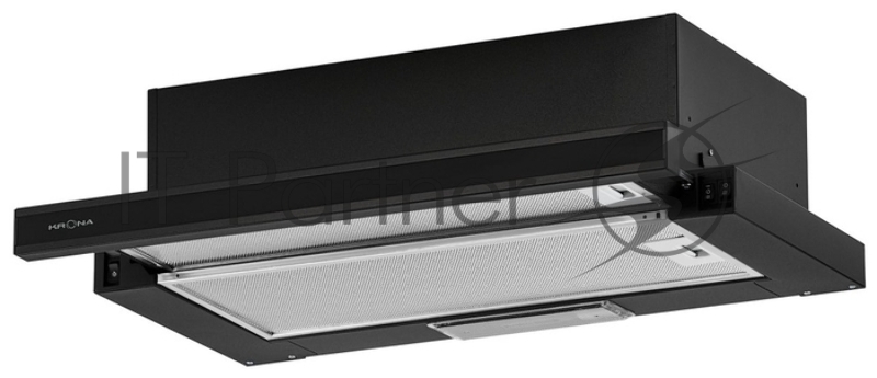 Вытяжка KRONA KAMILLA 600 GLASS BLACK (2 мотора) Вытяжка кухоннаяПроизводительность 820 м3/ч , 2 мотора , стеклянная передняя панель в металлической окантовке , 3 скорости , подсветка