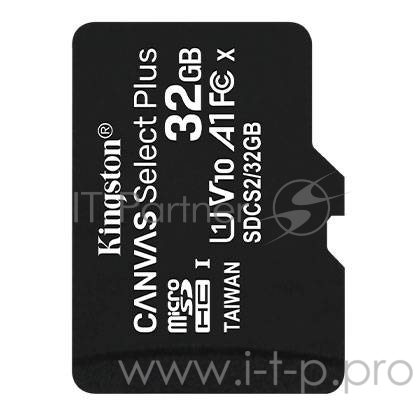Флеш карта microSDHC 32GB microSDXC Class10 Kingston <SDCS2/32GBSP> Class10 UHS-I Canvas Select up to 100MB/s
