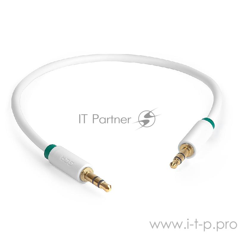 Greenconnect Кабель аудио 3.0m jack 3,5mm/jack 3,5mm белый, зеленая окантовка, ультрагибкий, 28 AWG, M/M, Premium GCR-AVC1662-3.0m, экран, стерео Greenconnect Кабель аудио 3.0m jack 3,5mm/jack 3,5mm белый, зеленая окантовка, ультрагибкий, 28 AWG, M/M