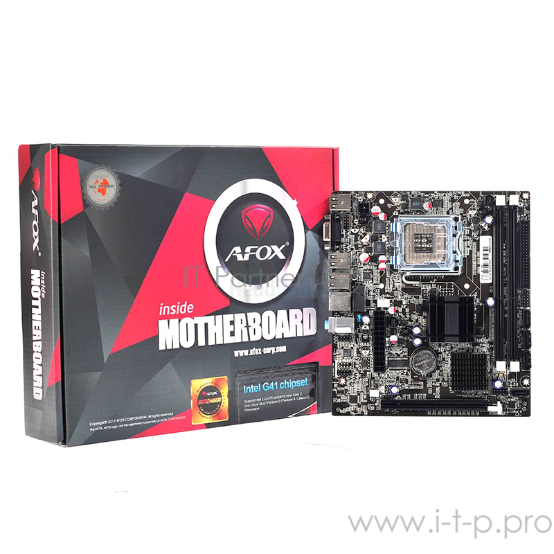 MB AFOX IG41-MA7 (S775, G41, mATX, PCI-E x16/AGP 8x, 2xDDR3, 4xSATAII, ALC662, LAN 100, VGA, 4xUSB2.0)