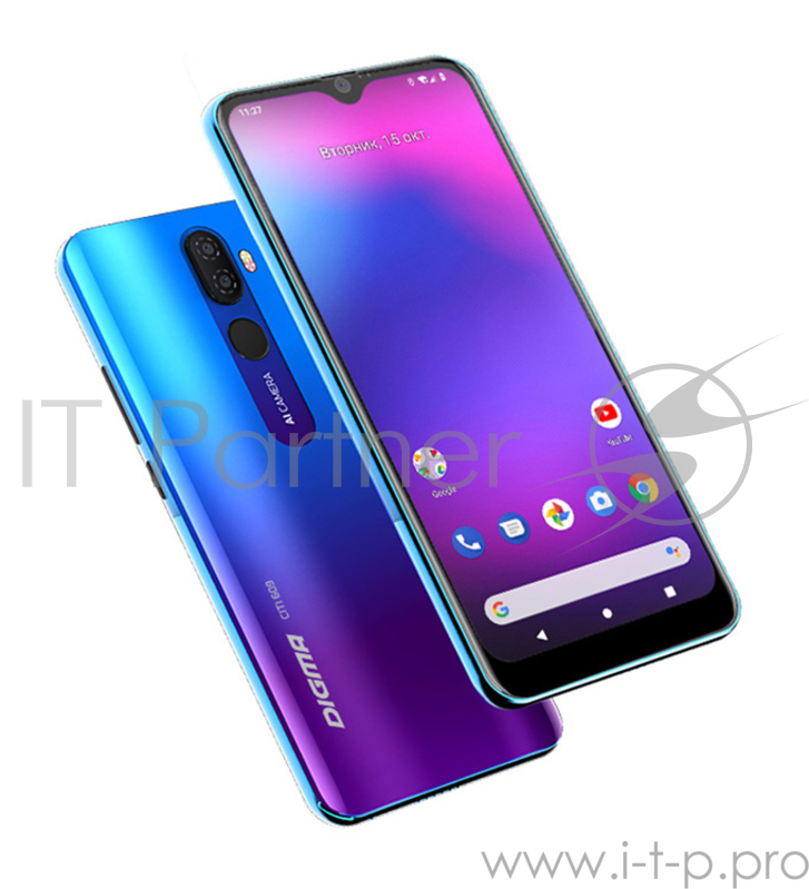 Смартфон Digma CITI 609 32Gb 2Gb синий моноблок 3G 4G 2Sim 6.09 720x1560 Android 9.0 13Mpix 802.11 b/g/n NFC GPS GSM900/1800 GSM1900 TouchSc MP3 FM microSD max64Gb