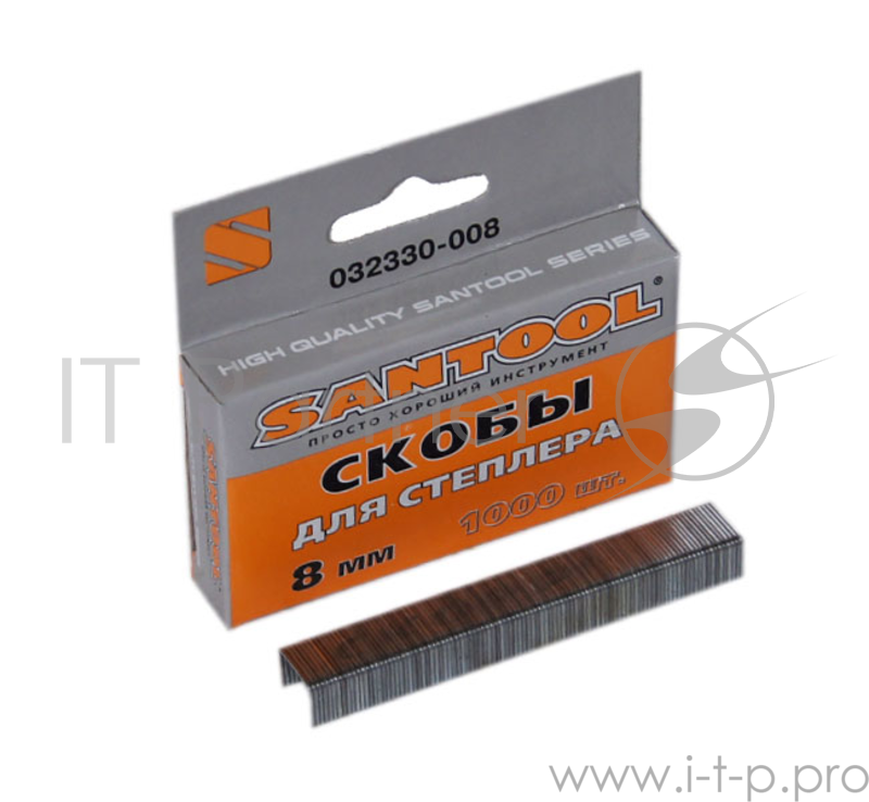 Скобы SANTOOL 032330-008 8мм шир.11.4мм толщ. 0.7мм тип 53 (1000 шт/уп)