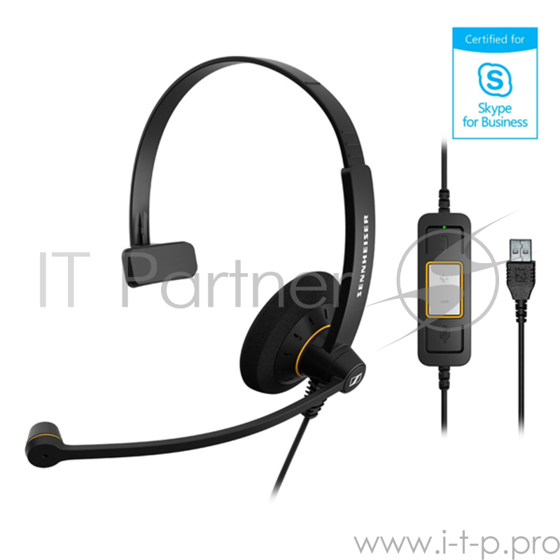 Наушники с микрофоном Sennheiser SC 30 USB ML черный 2.1м накладные оголовье (504546)