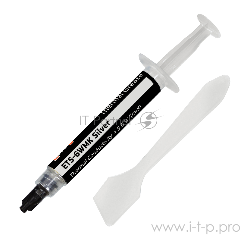 Термопаста ExeGate ETS-6WMK Silver, шприц с лопаткой, 4г