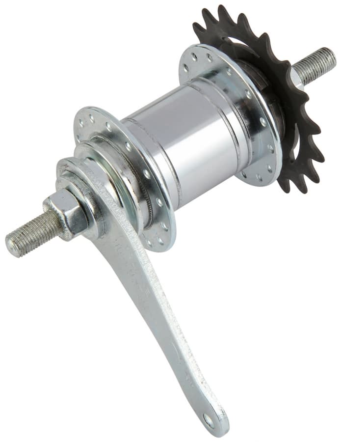 Втулка задняя KТ-305 RA 36H 3/8x110x165мм тормозн. стальн.хромиров. со звездой и рычагом 130038