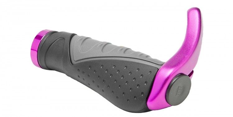 Грипсы XH-G83BL,130 mm с рогами чёрно-серо-пурпурный 150127