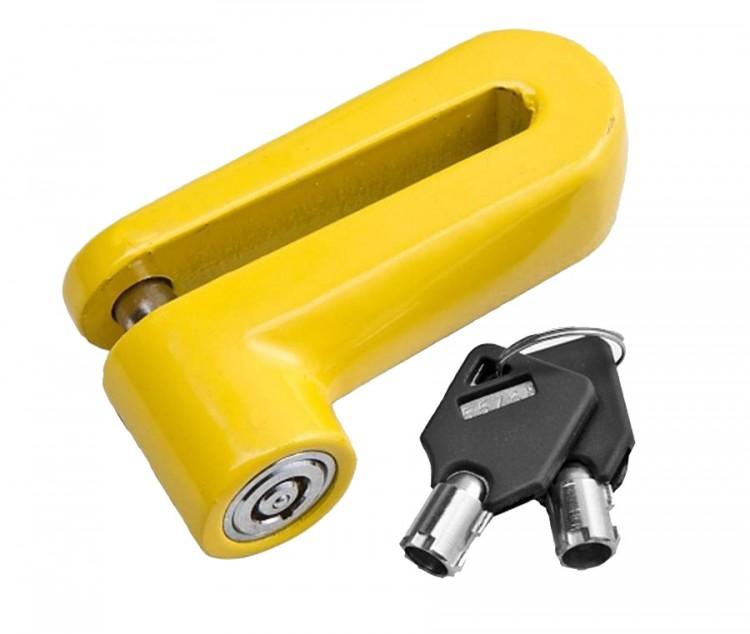 Замок на дисковый тормоз противоугонный 83211 Желтый