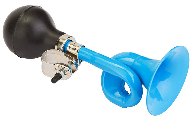 Клаксон 86В В-02 сталь/резина чёрно-голубой 210188