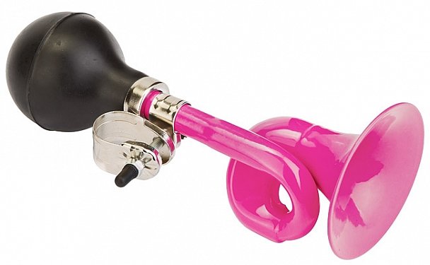 Клаксон 86В В-02 сталь/резина чёрно-розовый 210187