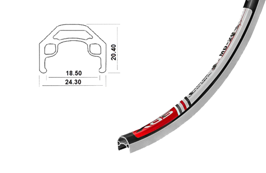 Обод 24 MD-20 32H алюминий черный 330098