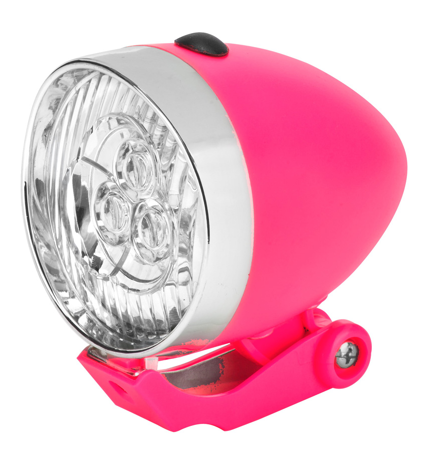 Фонарь передний JY-592 Серебро-розовый 560154
