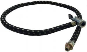 Шланг для ножного насоса с зажимом пластик + сталь на автозолотник черный А2+В2 (50)