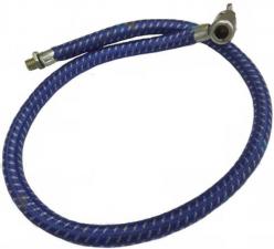 Шланг для ножного насоса с замимом пластик + сталь на автозолотник синий А2+В4 (50)