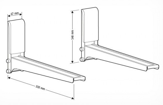 Кронштейн для СВЧ Holder MWS-2005 серебристый макс.40кг настенный фиксированный