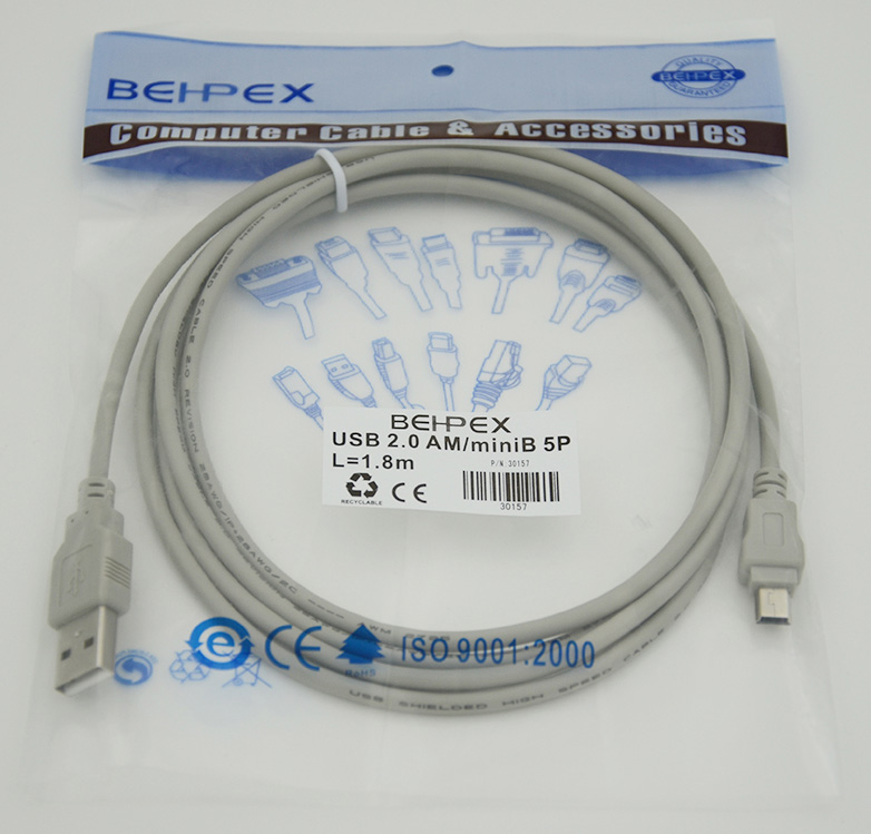 Кабель USB2.0 USB A (m)/mini USB B (m) 1.8м