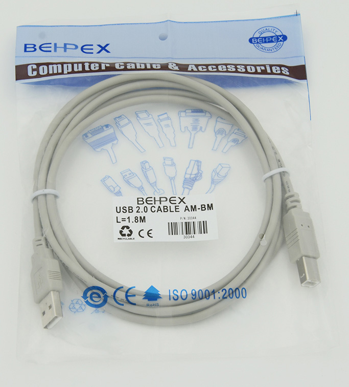 Кабель USB2.0 USB A (m)/USB B (m) 1.8м